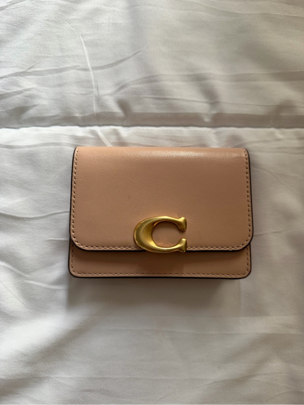 Coach Blush Pink Leather Small Wallet with Gold C Hardware - Picture 1 of 4